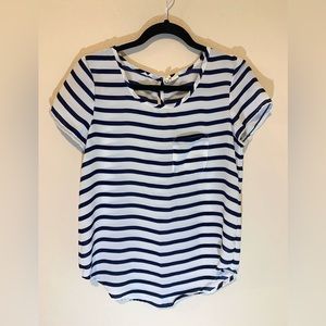 Navy & White Stripped Japna Top - Small
